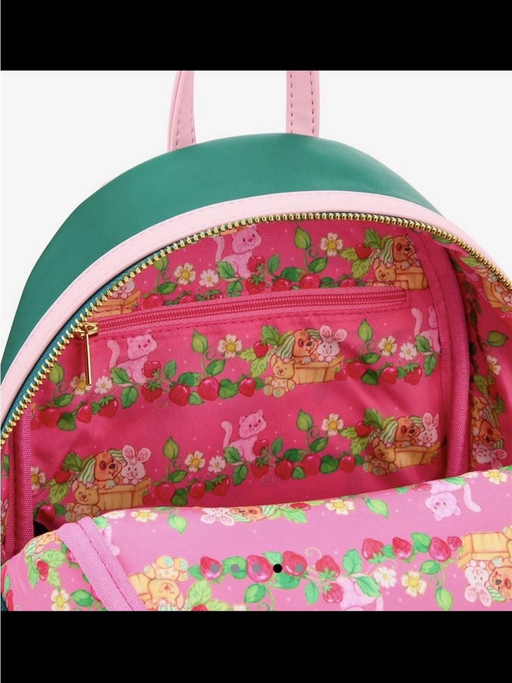 Loungefly Strawberry Shortcake Custard Strawberry Embroidered Backpack - Picture 5 of 6